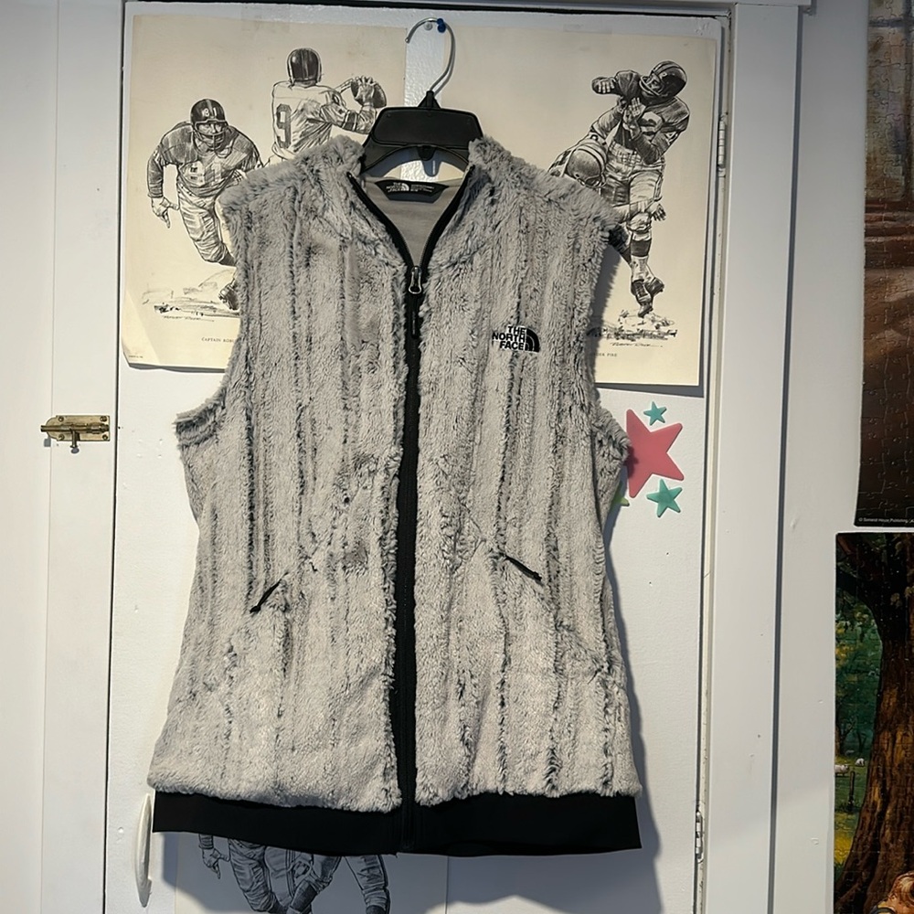 The NorthFace Furry Vest (grey). Size Medium